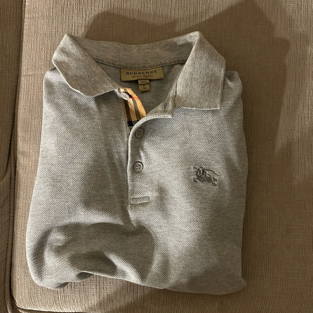 Grey XL burberry polo